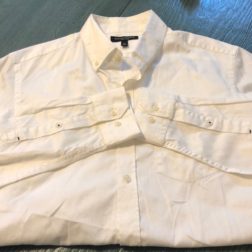 Banana republic white button down